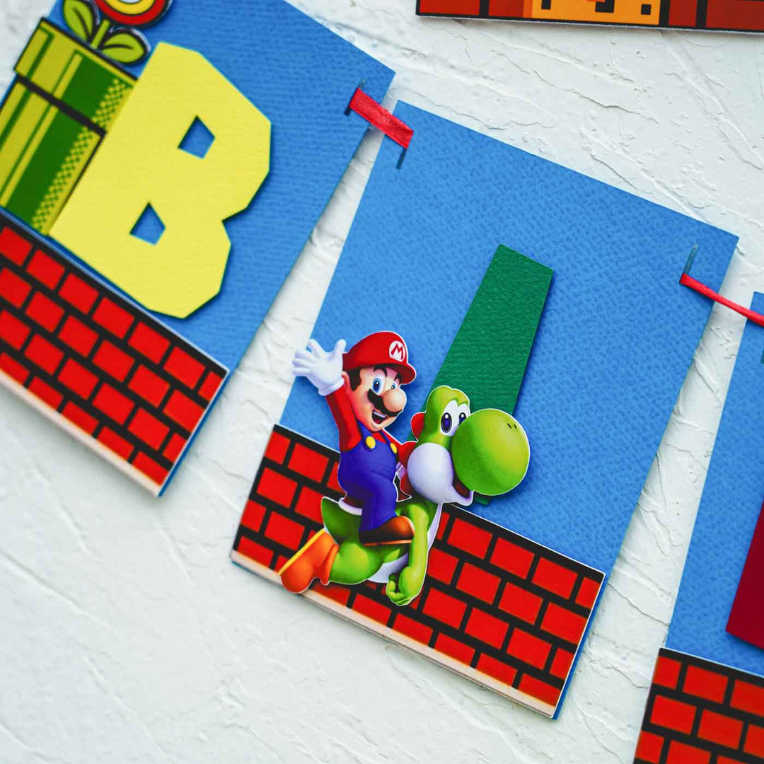 Mario Themed Kids Birthday Party Decor - Set of 3