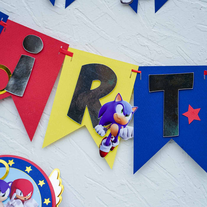 Sonic Themed Kids Birthday Party Decor - Set of 3