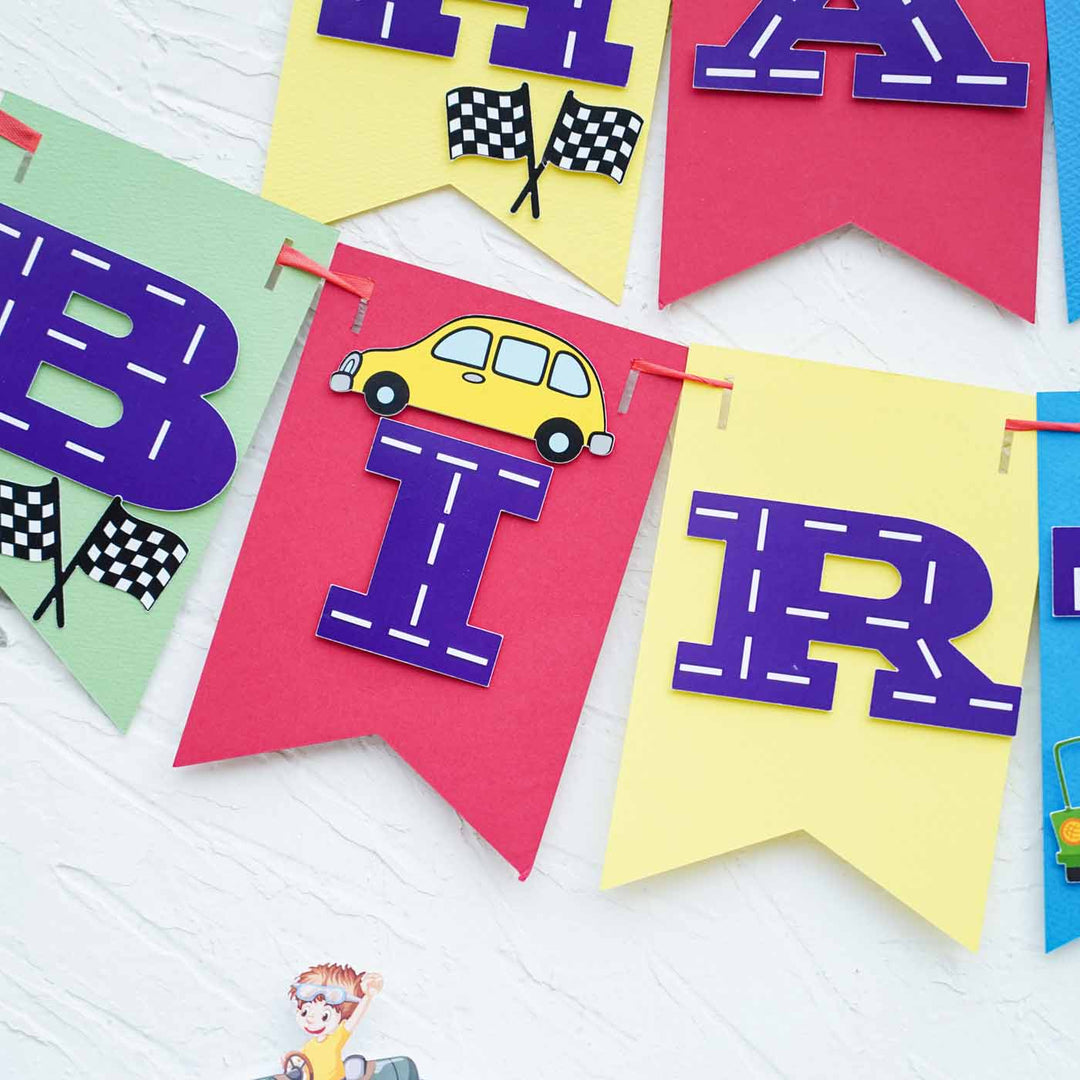 Car Themed Kids Birthday Party Decor - Set of 3