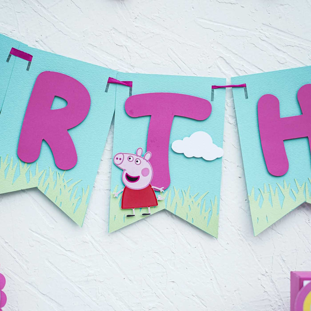 Peppa Pig Themed Kids Birthday Party Decor - Set of 3