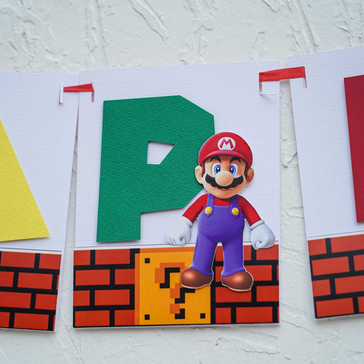 Mario Themed Kids Birthday Party Decor - Set of 3