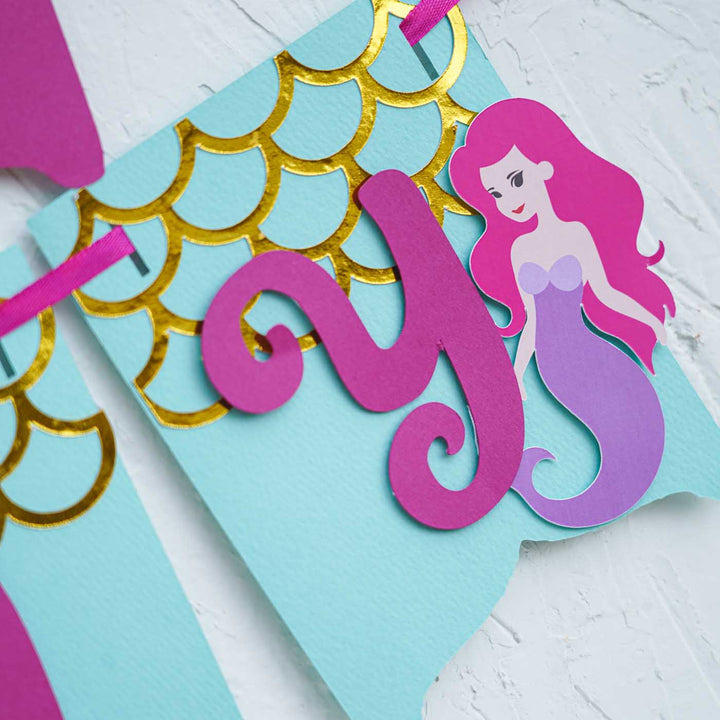 Mermaid Themed Kids Birthday Party Decor - Set of 3