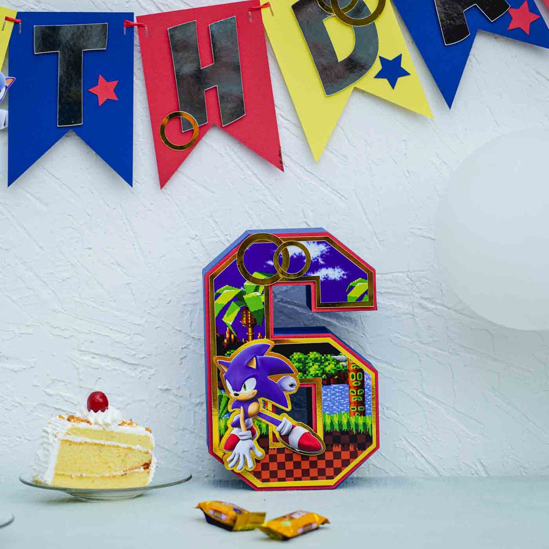 Sonic Themed Kids Birthday Party Decor - Set of 3