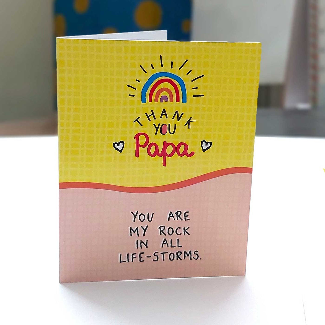 Handmade Papa, You Are My Rock Fathers Day Greeting Card  | Set of 2