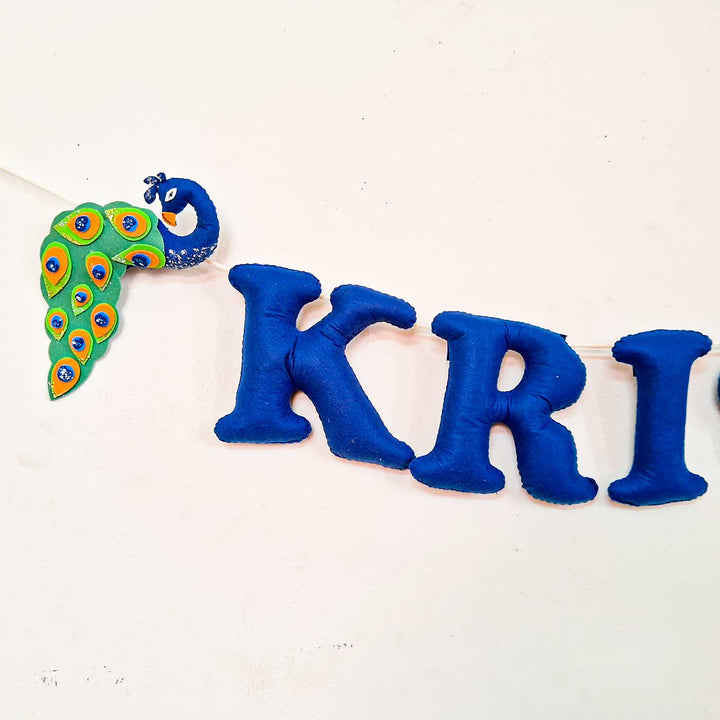 Personalized Peacock And Deer Themed Felt Bunting For Kids