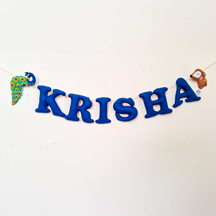 Personalized Peacock And Deer Themed Felt Bunting For Kids