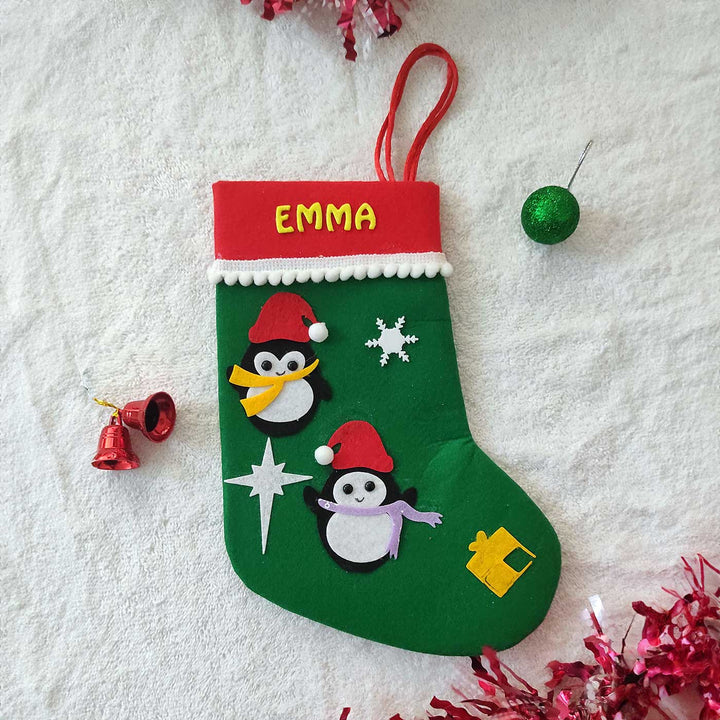 Personalized Penguin Felt Stockings For Christmas Decoration