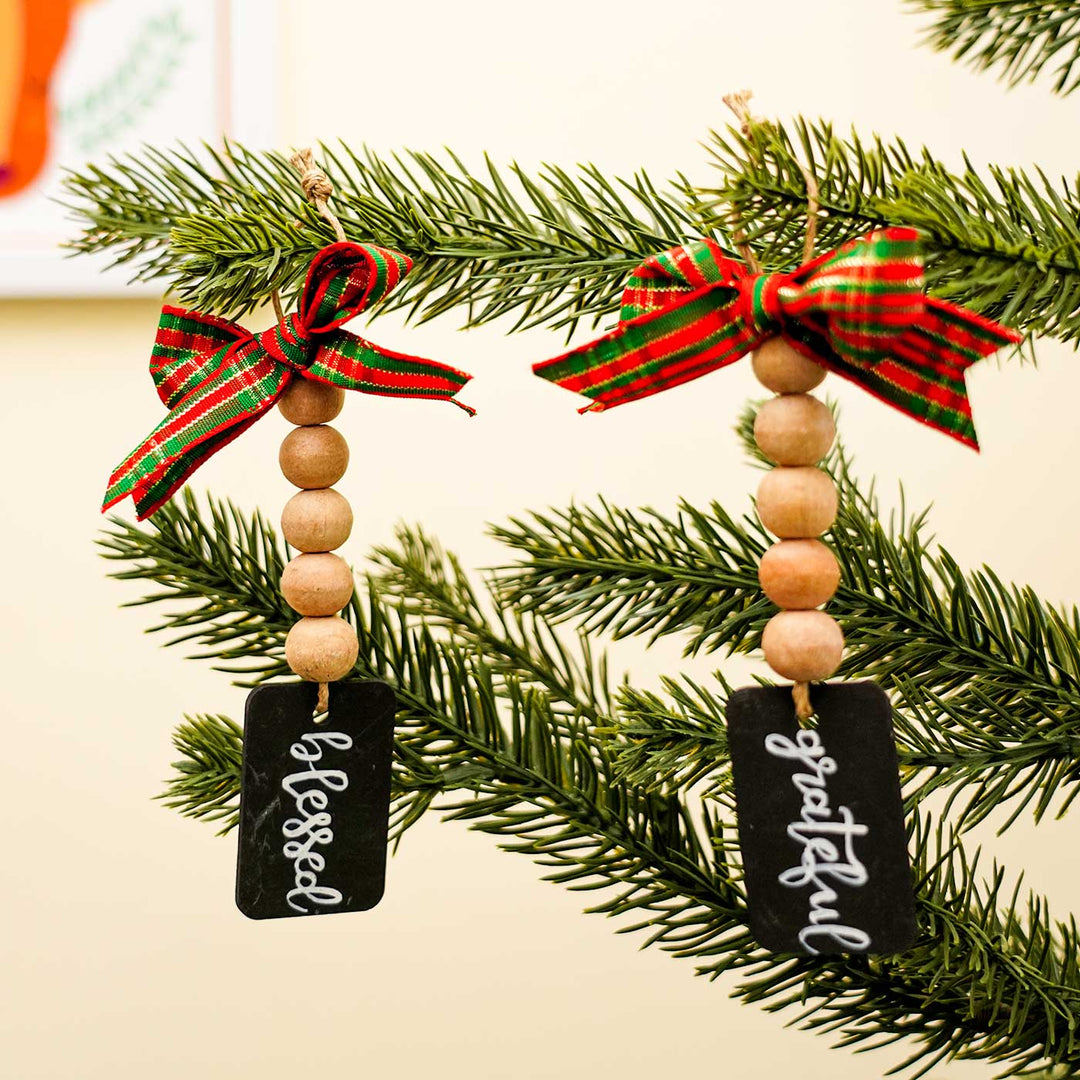 Personalized Bow & Beads Ornament For Christmas Tree Decoration