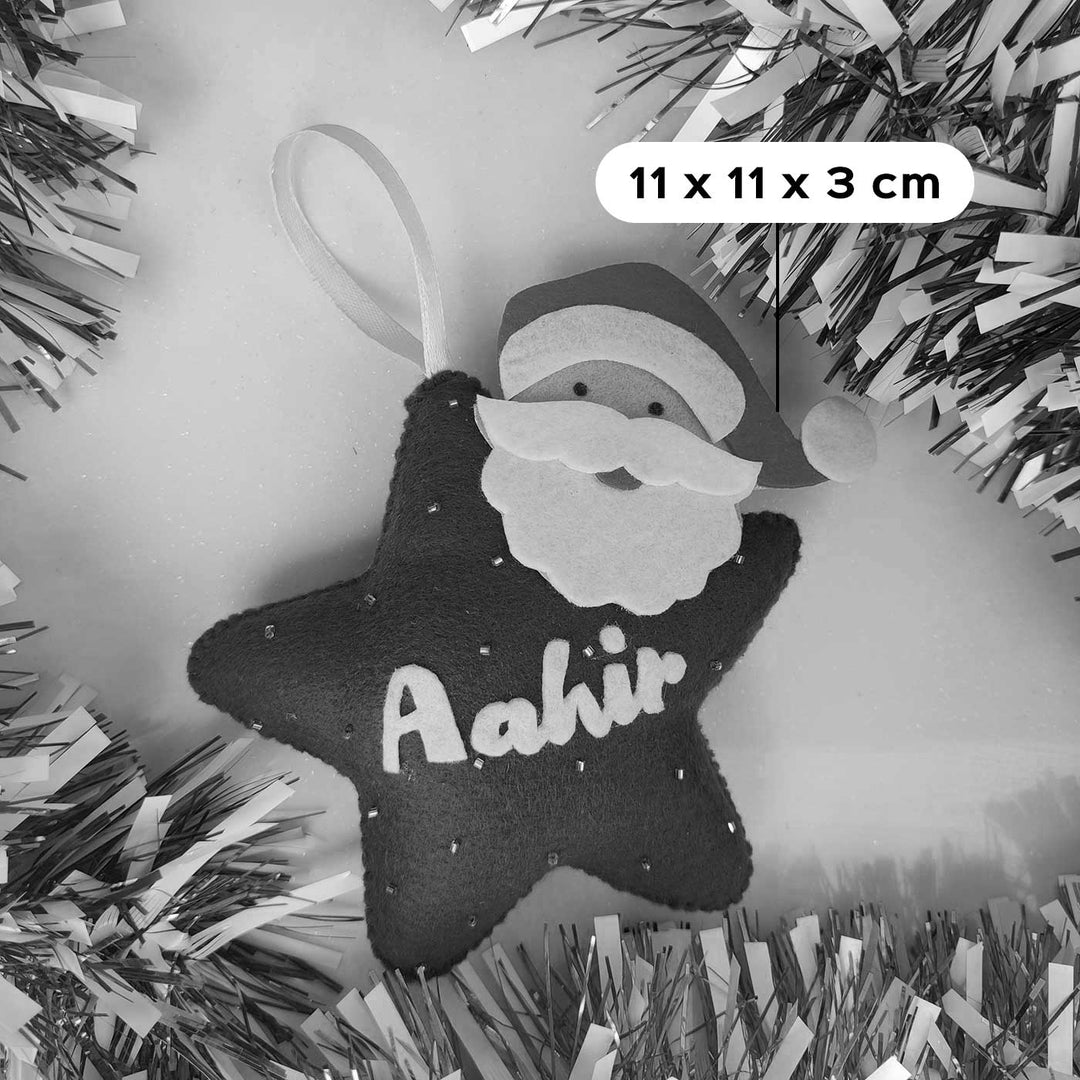 Personalised Christmas Star Ornament with Santa