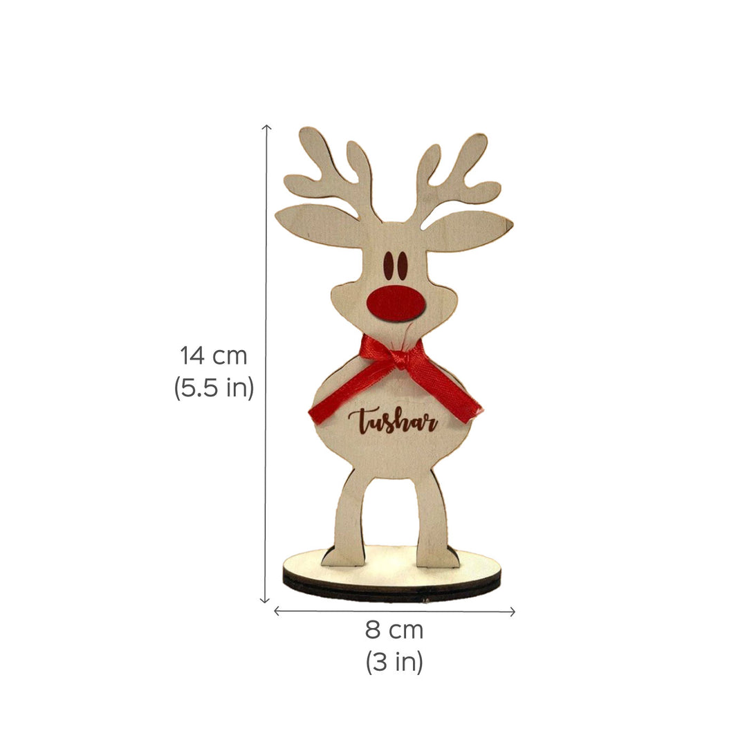 Personalised Wooden Reindeer Christmas Table Decor