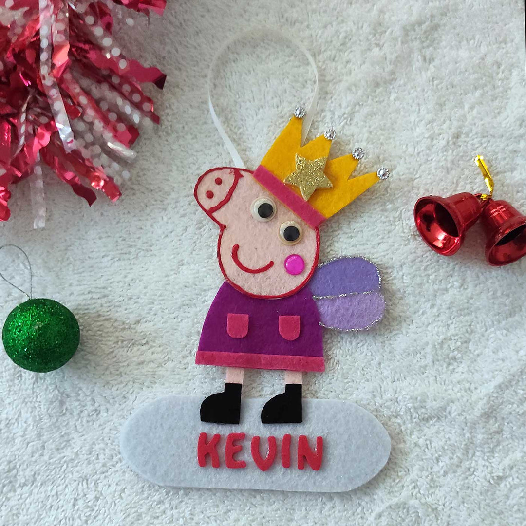 Personalized Peppa Pig Felt Ornament For Christmas Tree Decoration