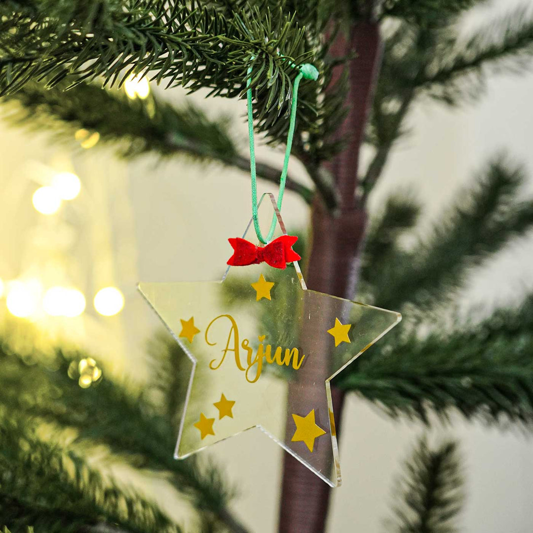 Personalized Acrylic Star Kids Felt Ornament For Christmas Tree Decoration