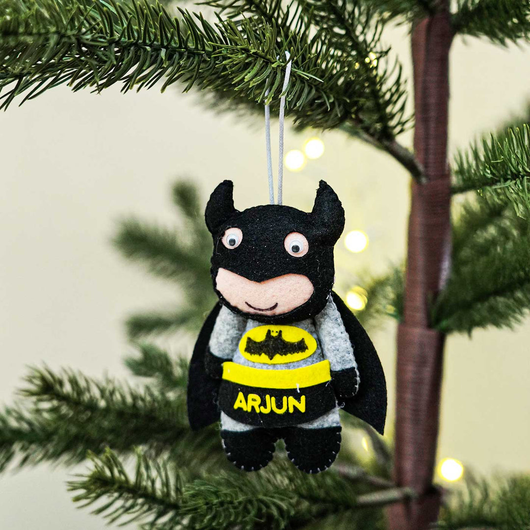 Personalized Batman Kids Felt Ornament For Christmas Tree Decoration