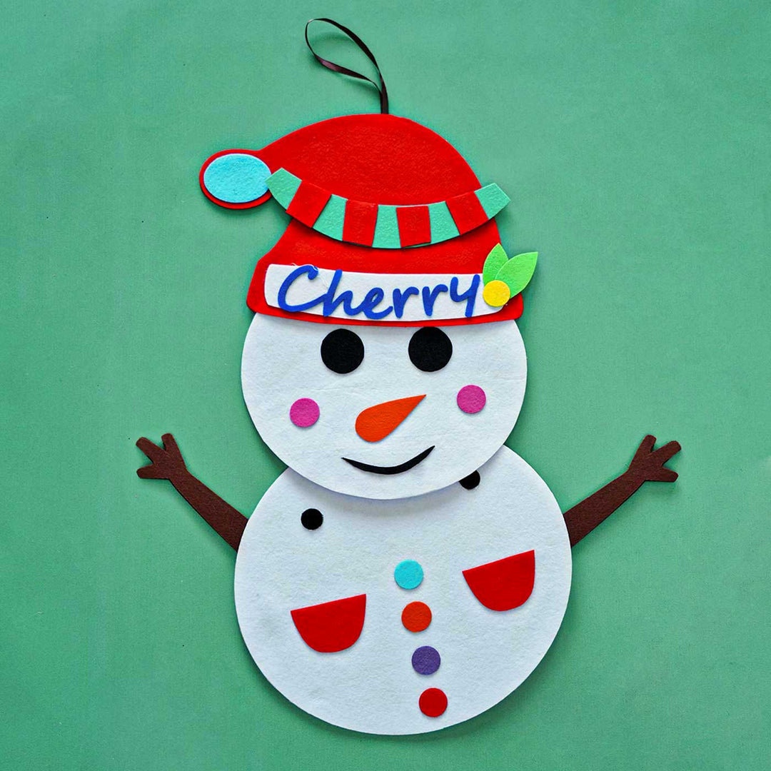 Personalized Build A Snowman Felt DIY Kit For Christmas Decoration | Set Of 6