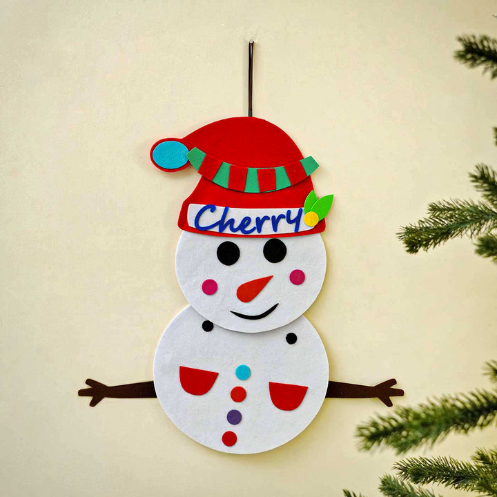 Personalized Build A Snowman Felt DIY Kit For Christmas Decoration | Set Of 6