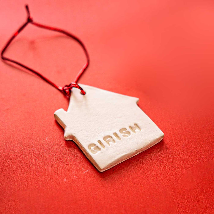 Personalized House Embossed Clay Ornament For Christmas Tree Decoration