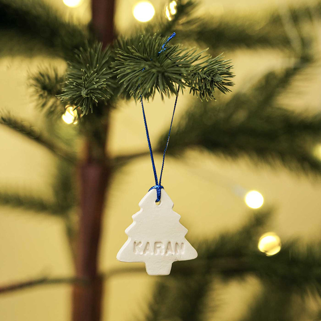 Personalized Tree Embossed Clay Ornament For Christmas Tree Decoration