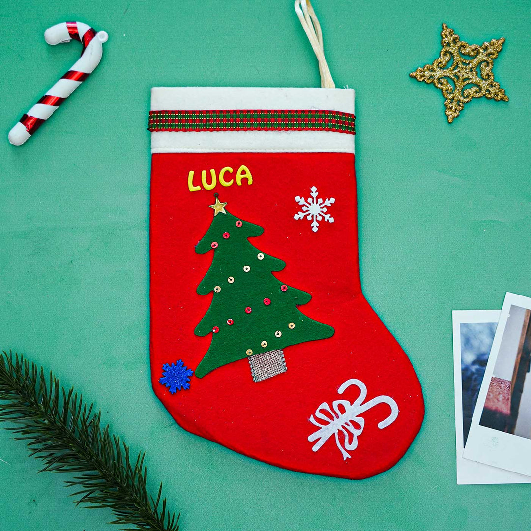 Personalized Christmas Tree Felt Stockings For Christmas Decoration