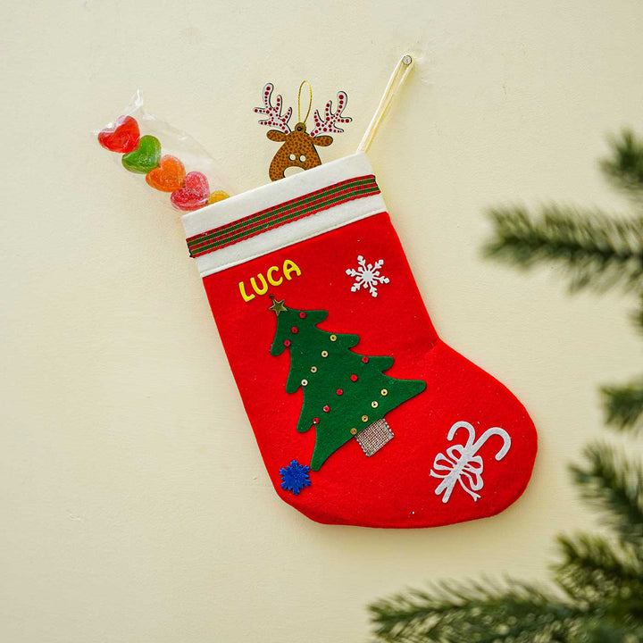 Personalized Christmas Tree Felt Stockings For Christmas Decoration