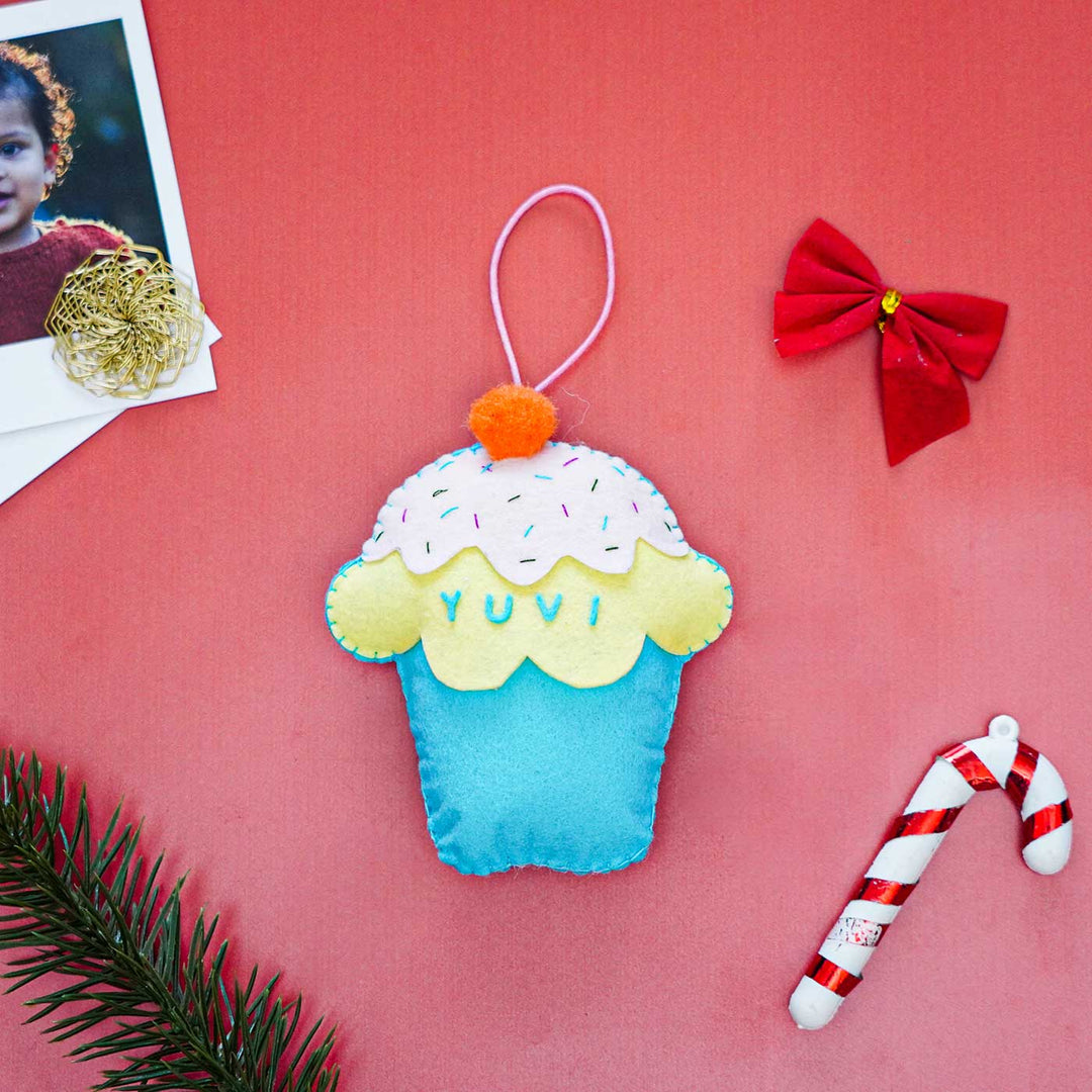 Personalized Cupcake Kids Felt Ornament For Christmas Tree Decoration