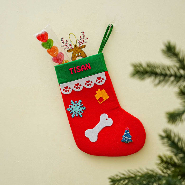 Personalized Dog Felt Stockings For Christmas Decoration