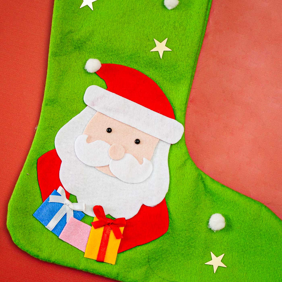 Personalized Handmade Felt Santa Christmas Stocking