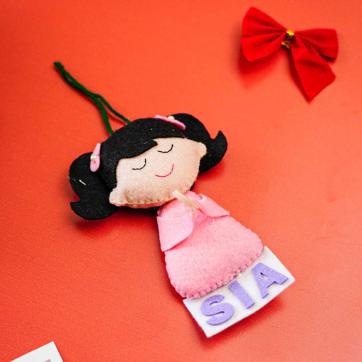 Personalized Handmade Felt Angel Girl Christmas Ornament