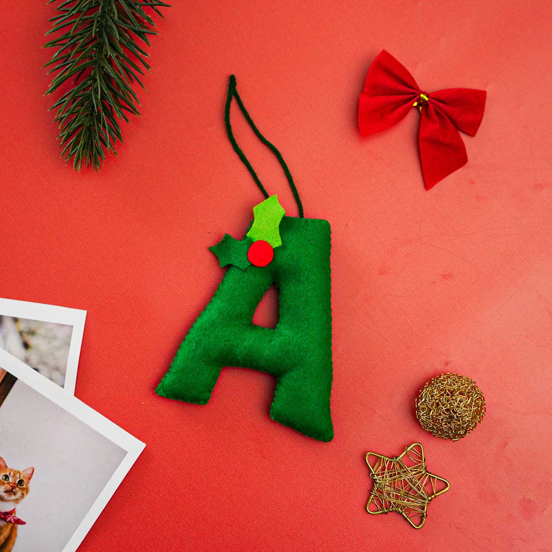 Personalized Handmade Felt Monogram Christmas Ornament