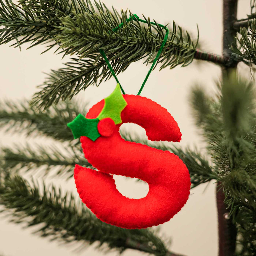 Personalized Handmade Felt Monogram Christmas Ornament