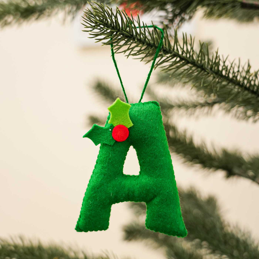 Personalized Handmade Felt Monogram Christmas Ornament