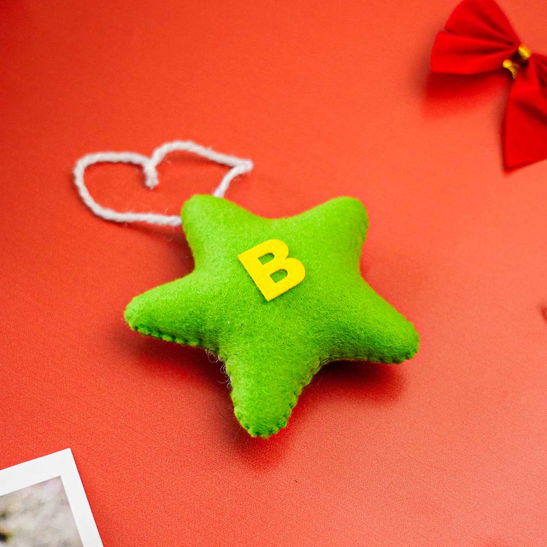 Personalized Initial Felt Star Christmas Ornament