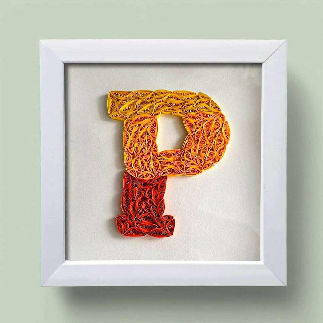 Personalized Handmade Quilling Name Initials Framed Desk Name Plate