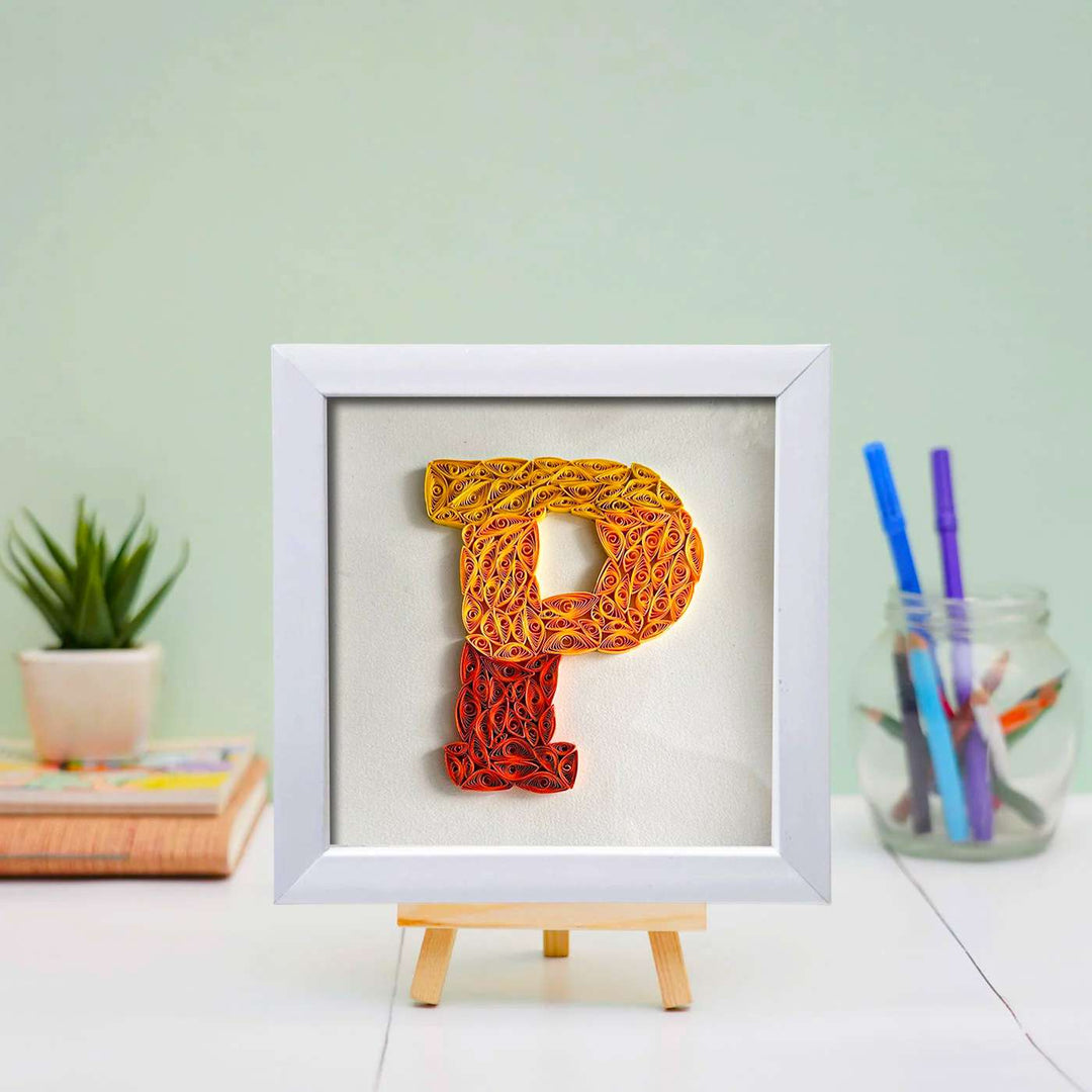 Personalized Handmade Quilling Name Initials Framed Desk Name Plate