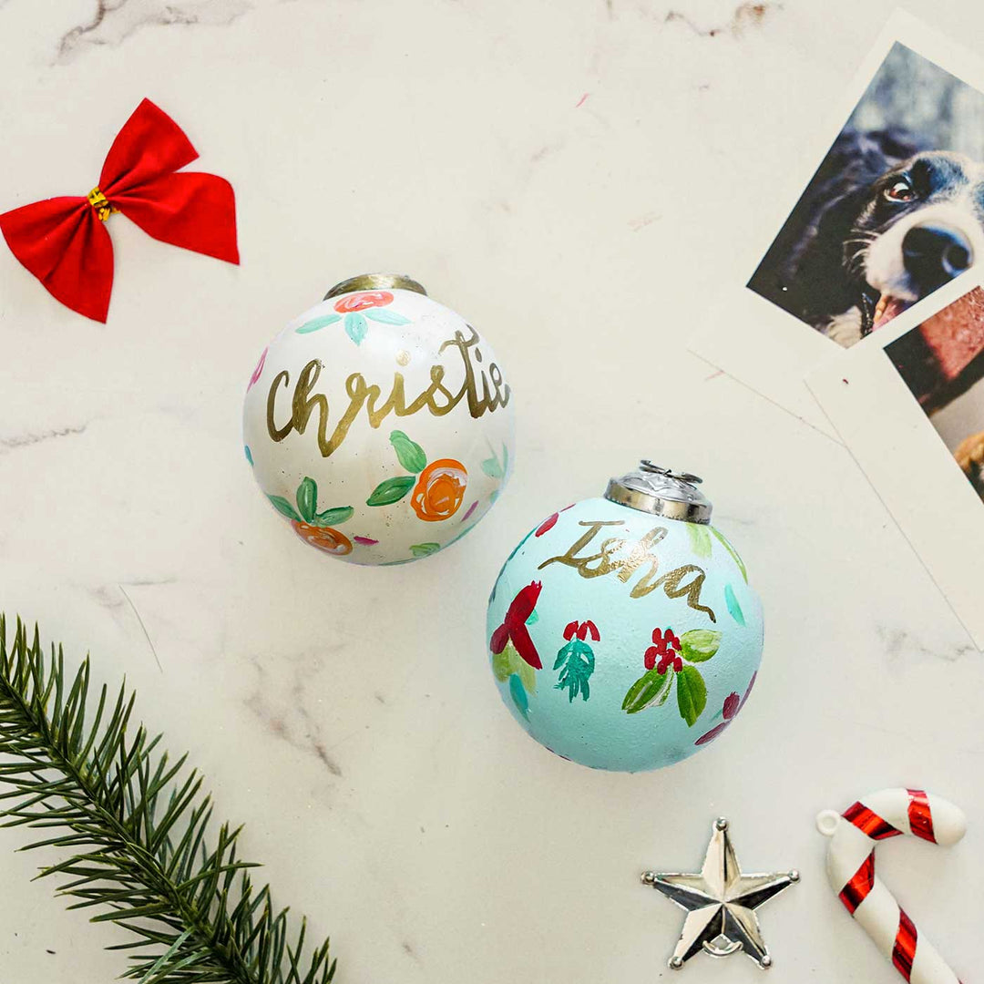 Personalized Handpainted Glass Ball Ornaments For Christmas Tree Decoration