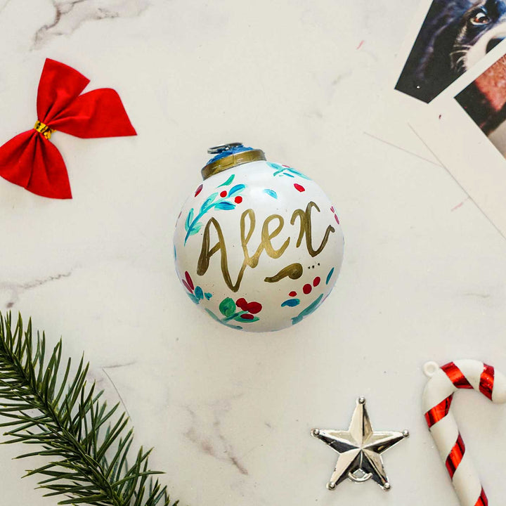 Personalized Handpainted Glass Ball Ornaments For Christmas Tree Decoration