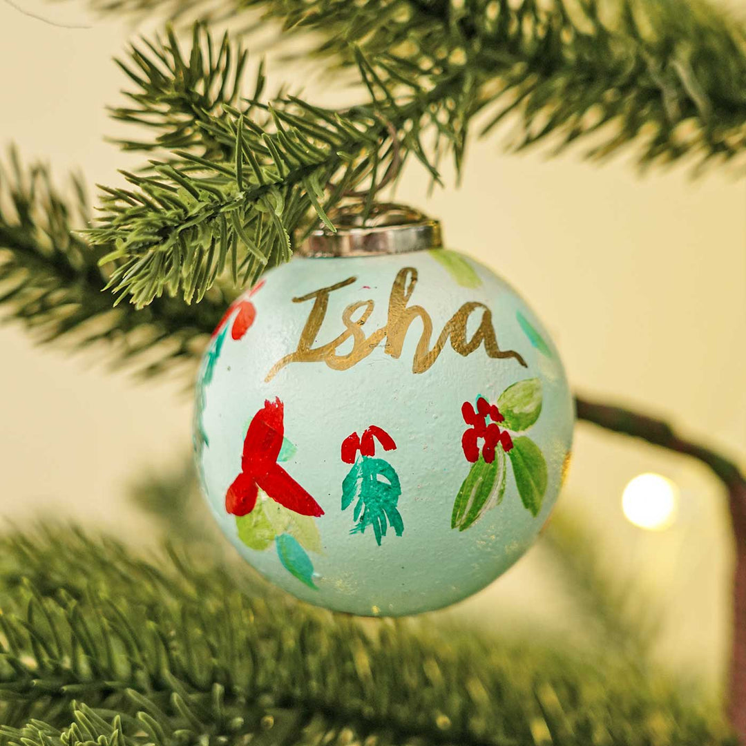 Personalized Handpainted Glass Ball Ornaments For Christmas Tree Decoration