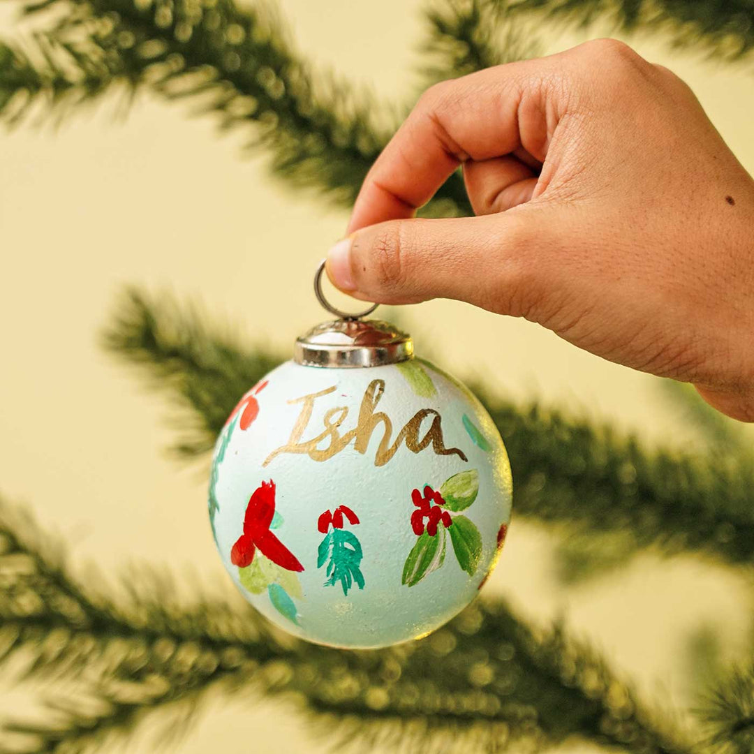 Personalized Handpainted Glass Ball Ornaments For Christmas Tree Decoration