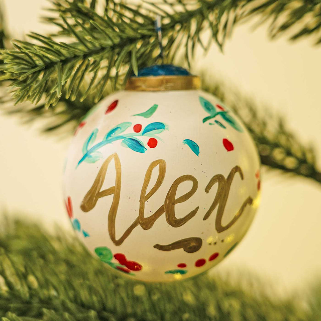 Personalized Handpainted Glass Ball Ornaments For Christmas Tree Decoration