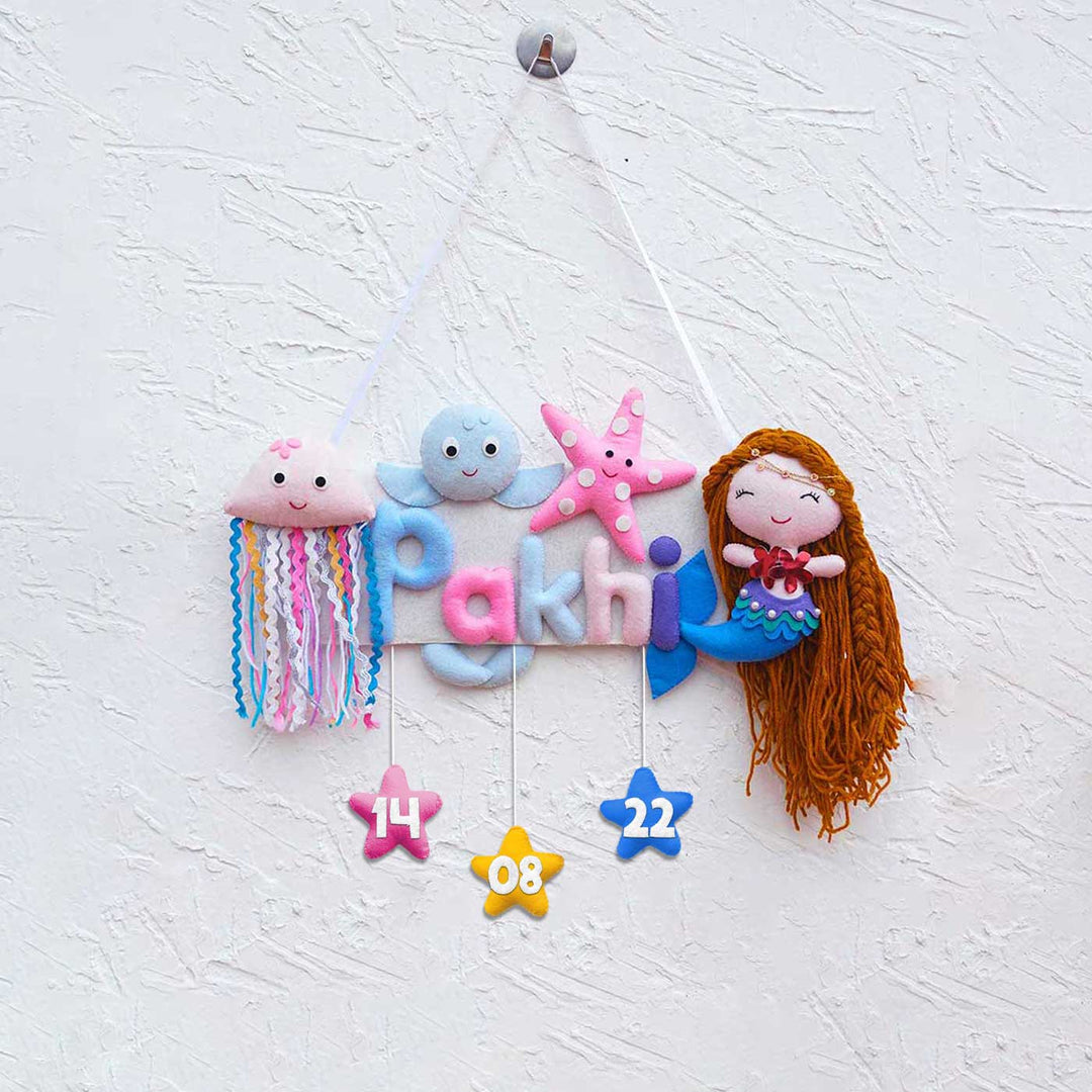 Personalized Kid's Mermaid Theme Felt Nameplate for Girls