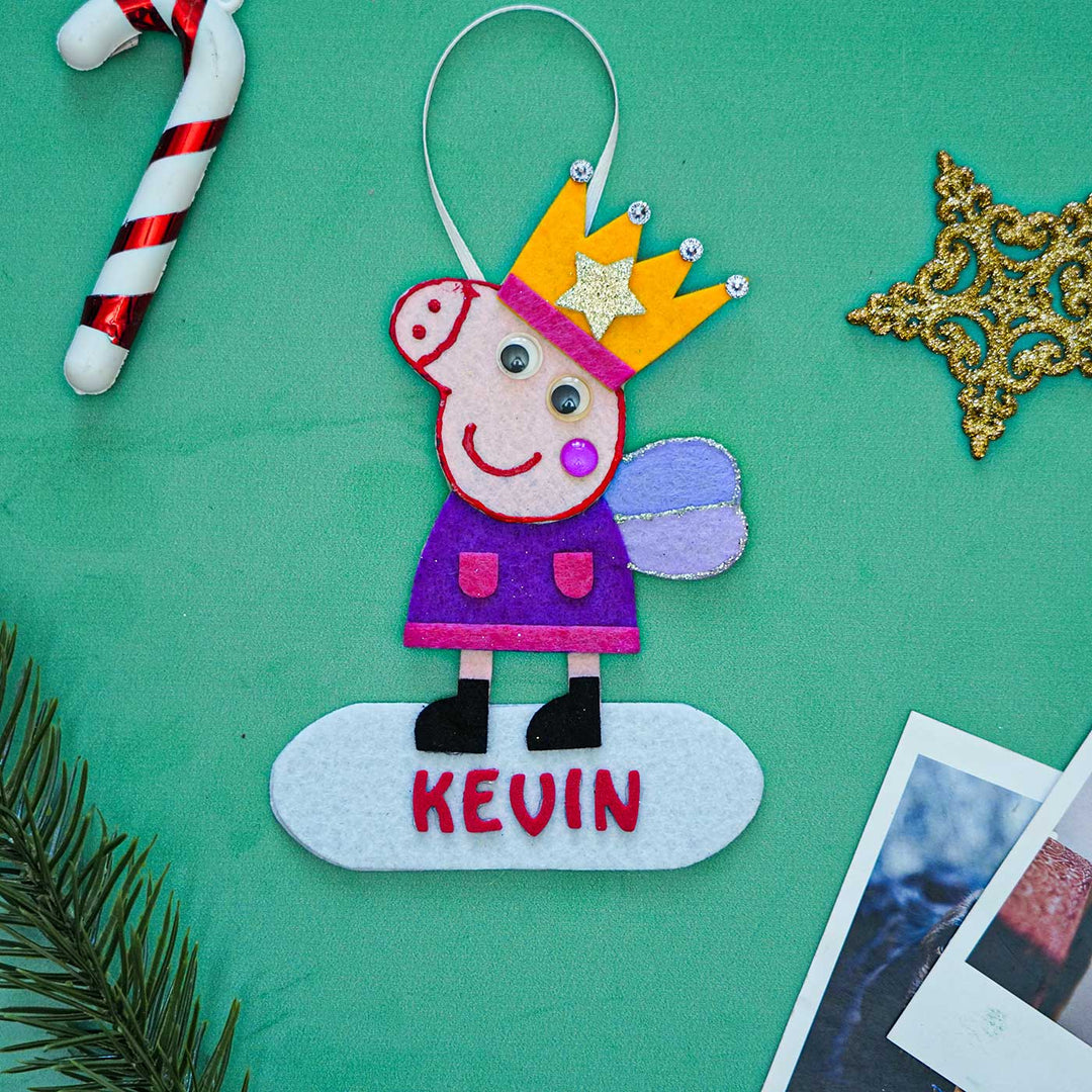 Personalized Peppa Pig Felt Ornament For Christmas Tree Decoration