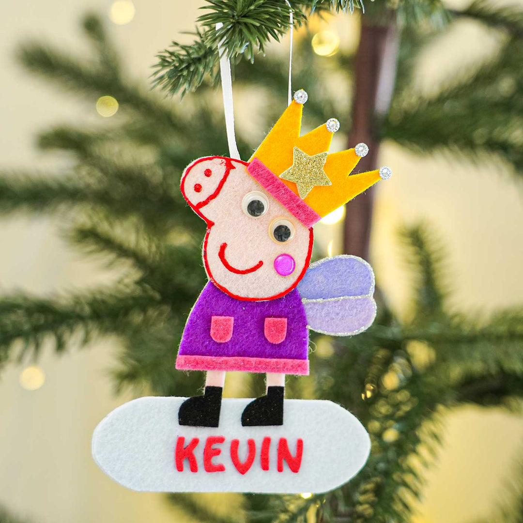 Personalized Peppa Pig Felt Ornament For Christmas Tree Decoration