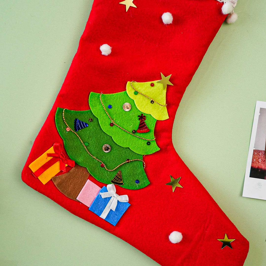 Personalized Felt Tree Christmas Stocking