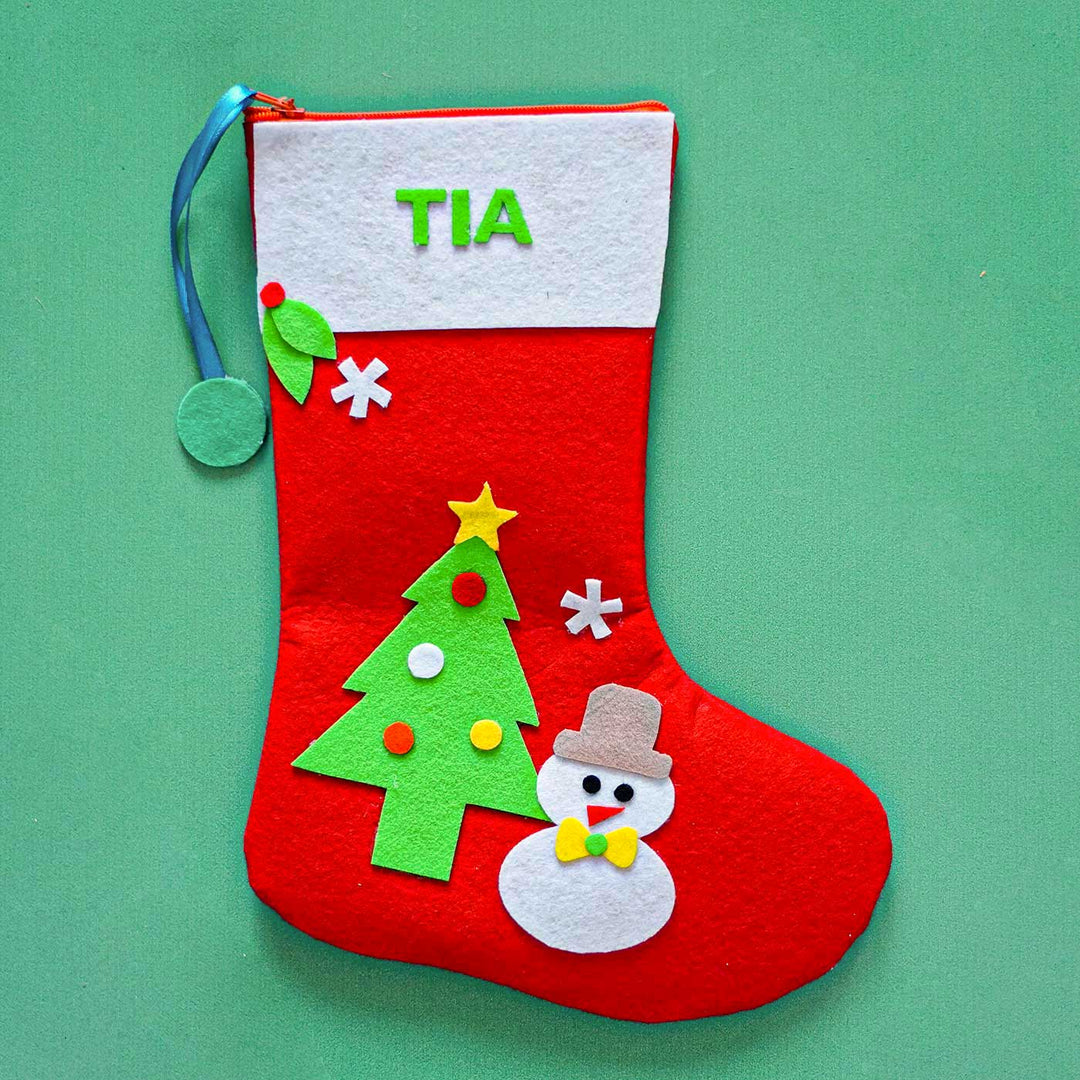 Personalized Green Felt Stockings For Christmas Decoration