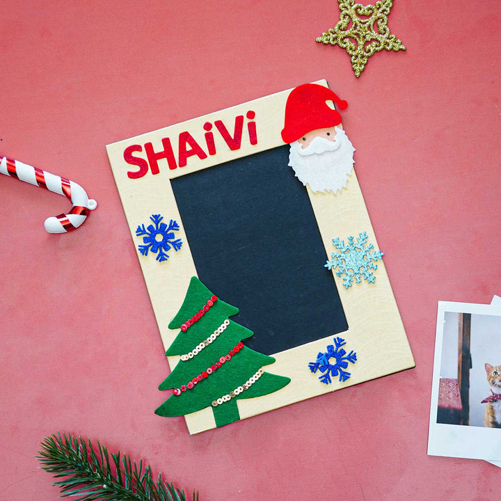 Personalized Santa Theme Felt Photo Frame | Xmas Gifting Ideas