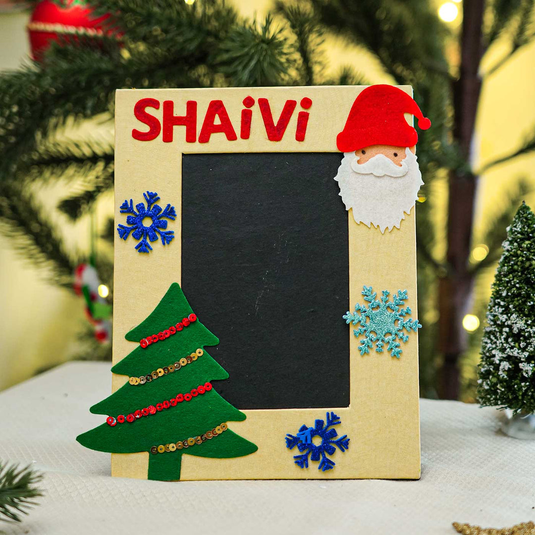 Personalized Santa Theme Felt Photo Frame | Xmas Gifting Ideas