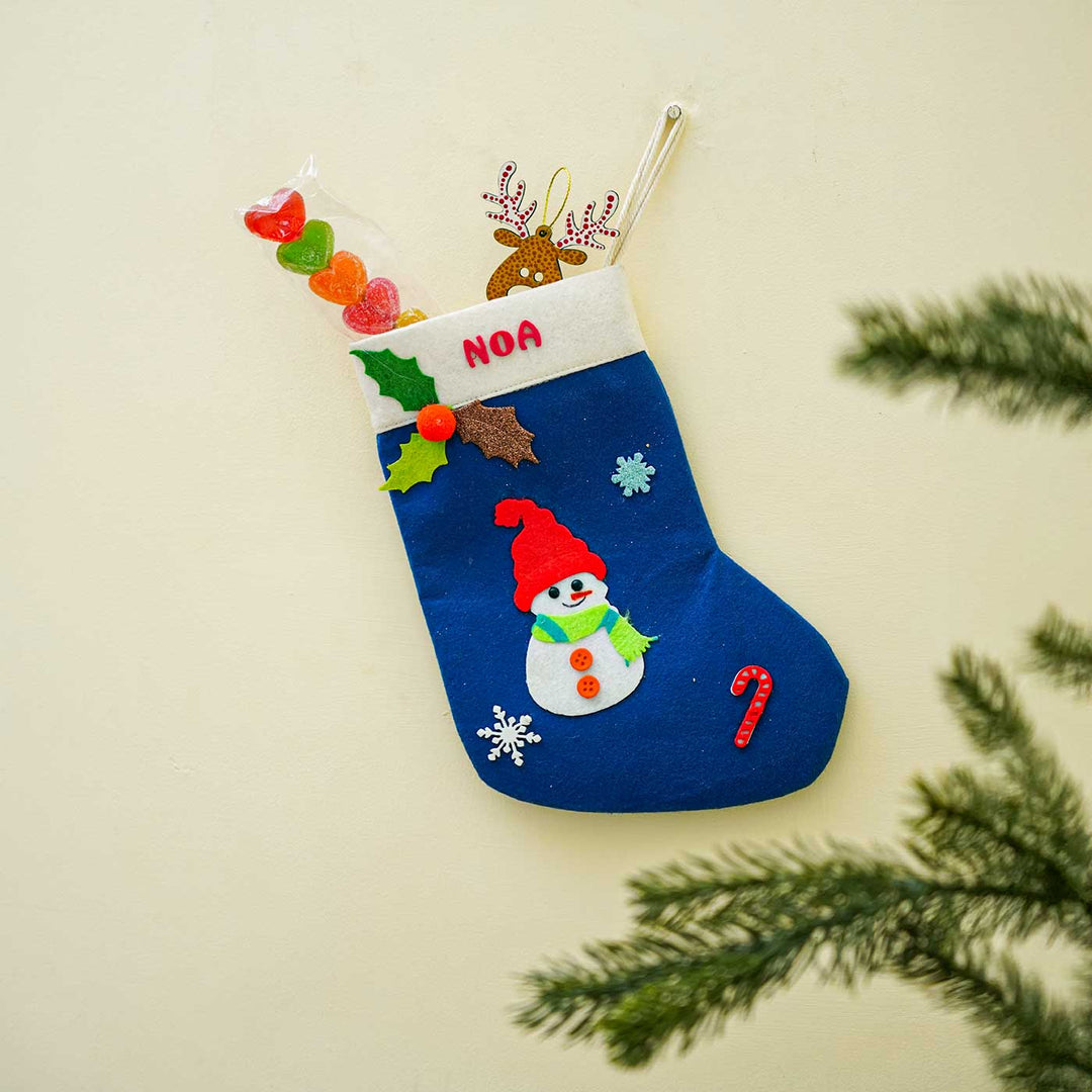 Personalized Snow Man Felt Stockings For Christmas Decoration