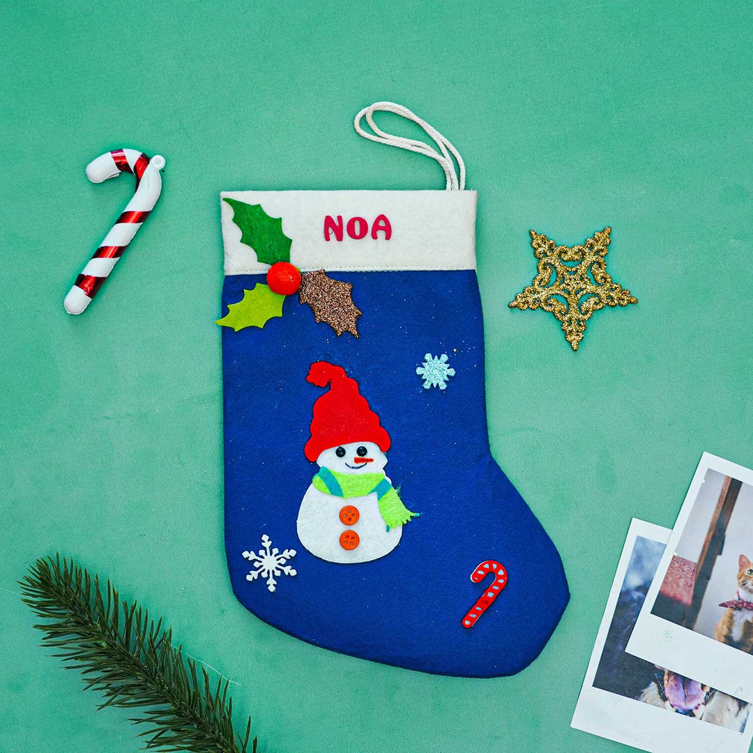 Personalized Snow Man Felt Stockings For Christmas Decoration