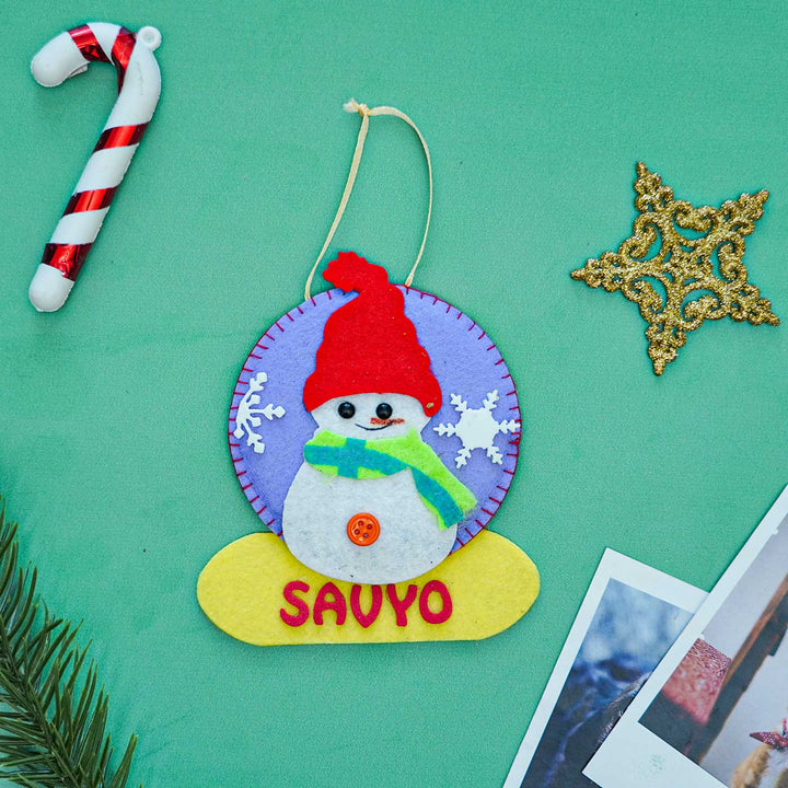 Personalized Snowman Felt Ornament For Christmas Tree Decoration