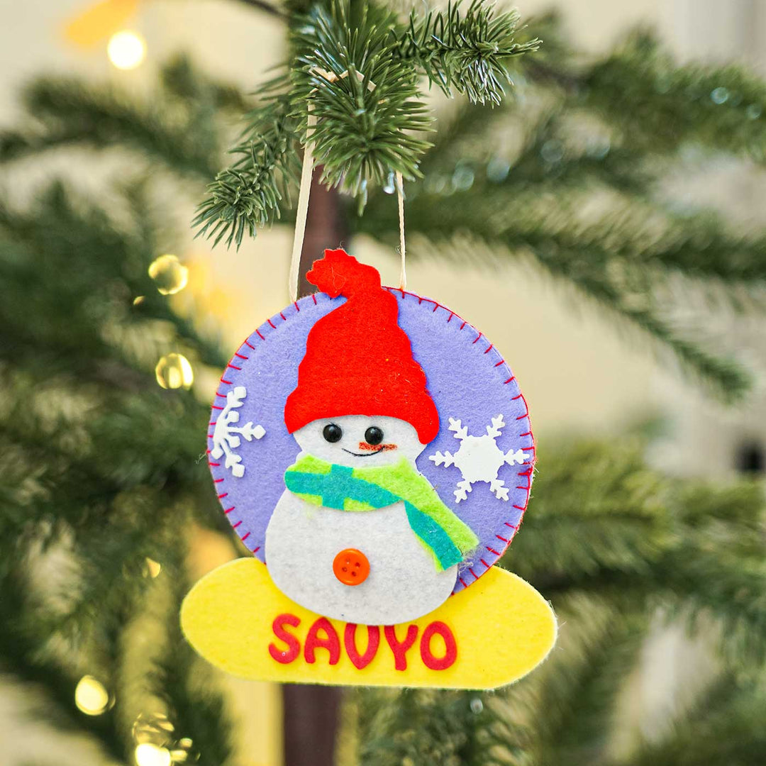 Personalized Snowman Felt Ornament For Christmas Tree Decoration