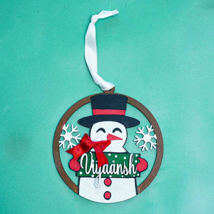 Personalized Snowman Mdf Wood Ornament For Christmas Tree Decoration